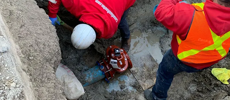 Trenched Main Water Line Repair in Etobicoke, Ontario